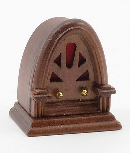 Dollhouse Miniature Old Fashioned Radio, Walnut